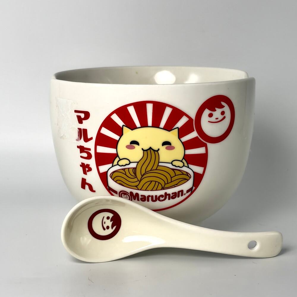 Maruchan Ramen Noodle Ceramic Soup Bowl & Spoon Set Mad Engine